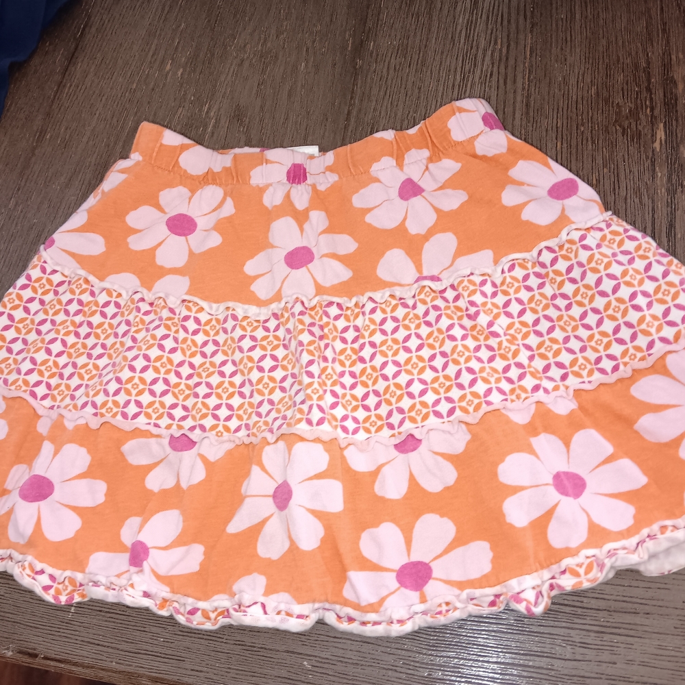 Girls Size 5T, Carters Orange Floral Skort